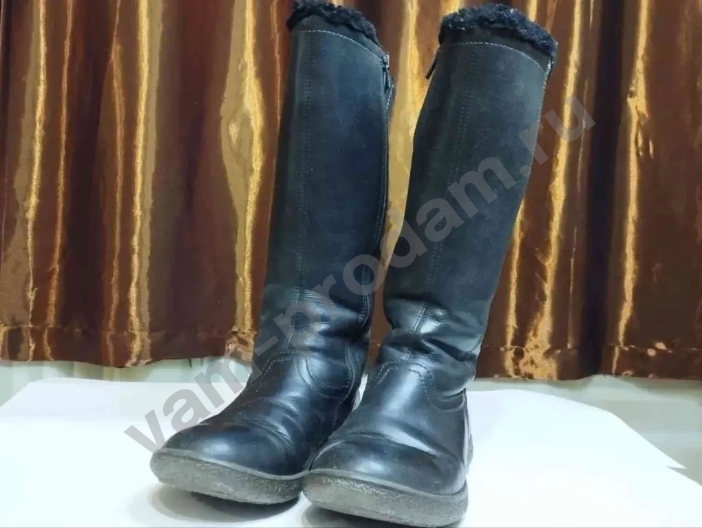 Зимние сапоги ECCO для девочки • Размер 36 • Натуральная кожа с мехом