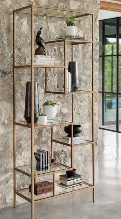 Стеллаж металлический золотой