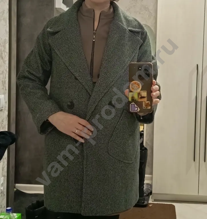 Пальто серое