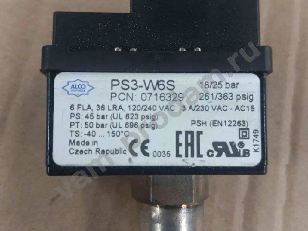 Реле давления хладагента Ps3-w6s