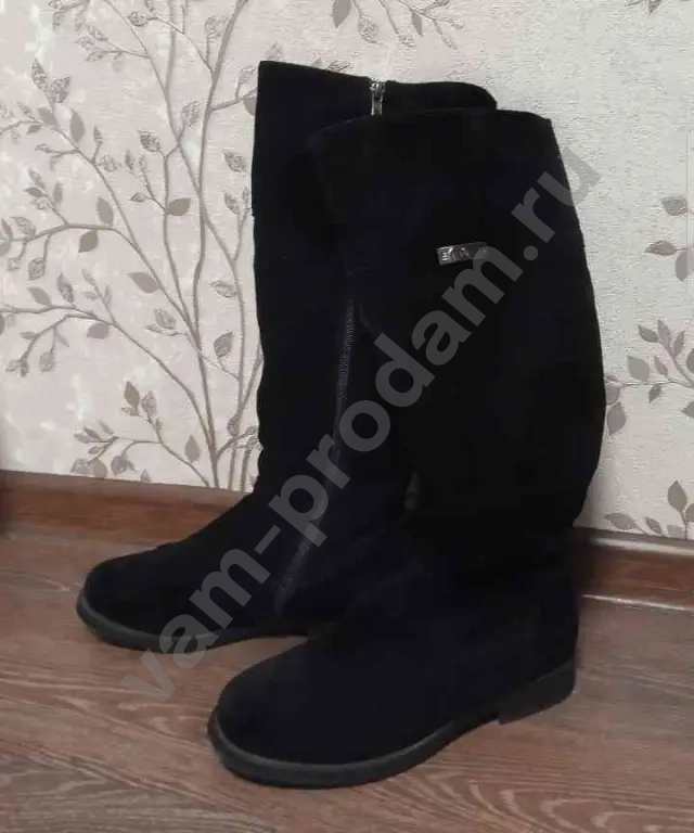 Сапоги зимние замшевые