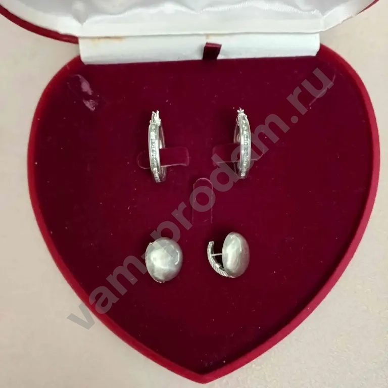 Серебряные украшения с жемчугом и фианитами