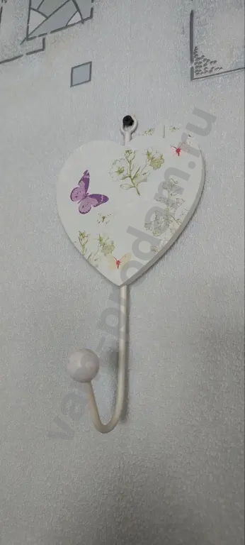 Вешалка крючок, сердце "Прованс"