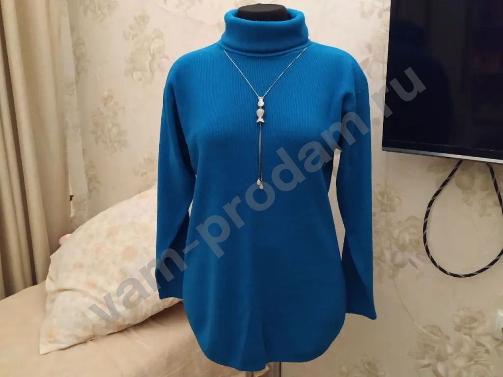 Свитер с воротником женский хлопок 46-48