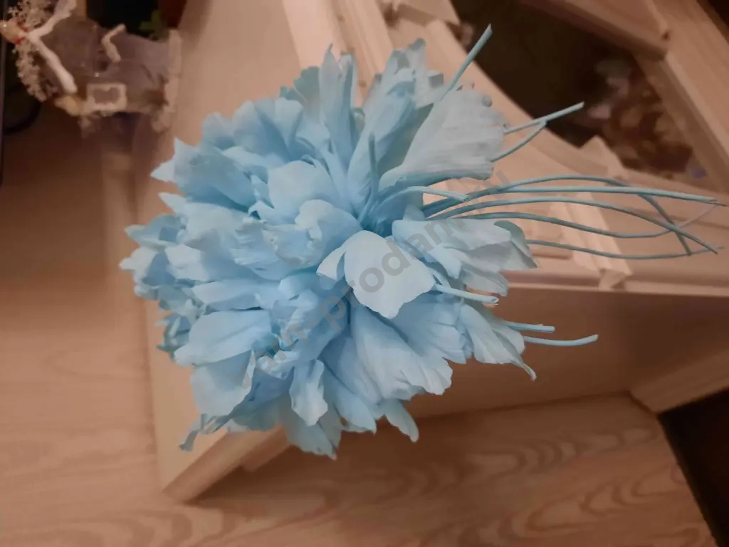 Большой цветок брошь.Бирюзовый.