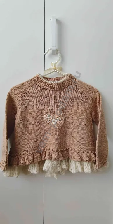 Туника ручной работы с вышивкой и мохером (рост 110)