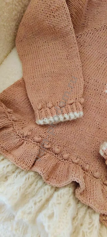 Туника ручной работы с вышивкой и мохером (рост 110)