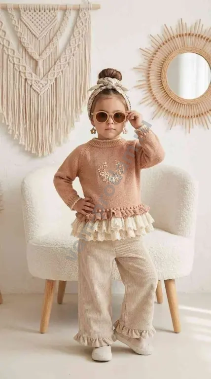 Туника ручной работы с вышивкой и мохером (рост 110)