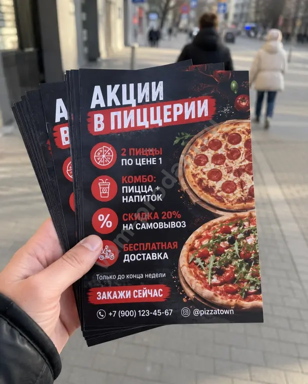 Печать листовок и плакатов (А6–А3+) 130–200 г/м²