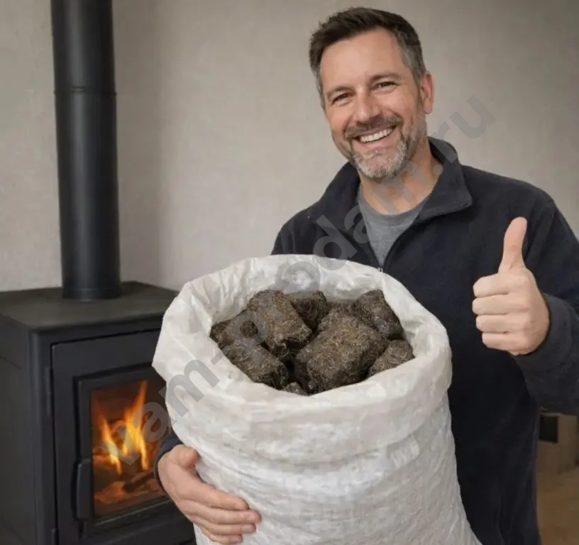 Топливные брикеты жмых подсолнечника мешки и мкр